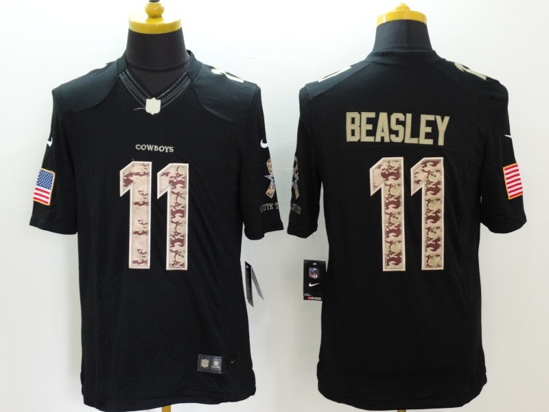 Dallas Cowboys 11 Beasley Black Salute TO Service Nike Jerseys